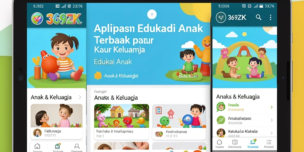 Tampilan antarmuka menarik dari 369ZK untuk belajar anak.