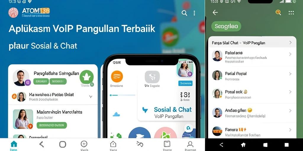 Antarmuka aplikasi ATOM138 dengan fungsi VoIP Panggilan yang intuitif.