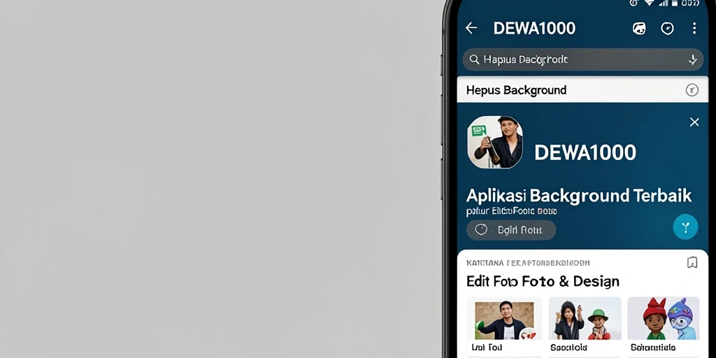 Antarmuka DEWA1000 yang sederhana dan fungsional untuk hapus background.