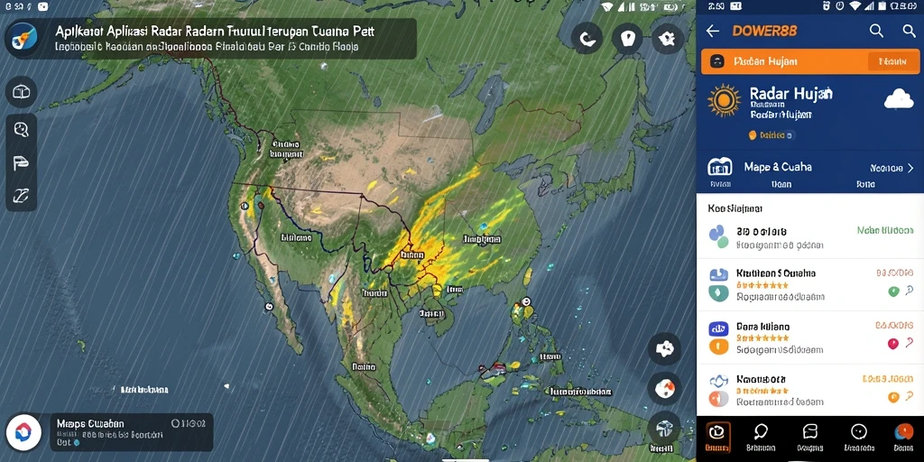Antarmuka aplikasi DOWER88 menampilkan peta cuaca real-time yang informatif.