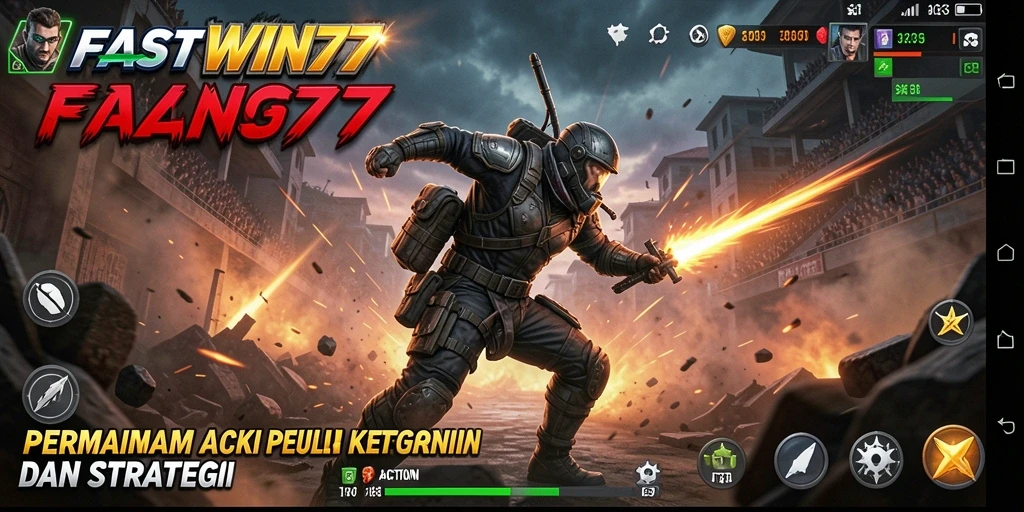 Tampilan antarmuka FASTWIN77 saat aksi berlangsung.