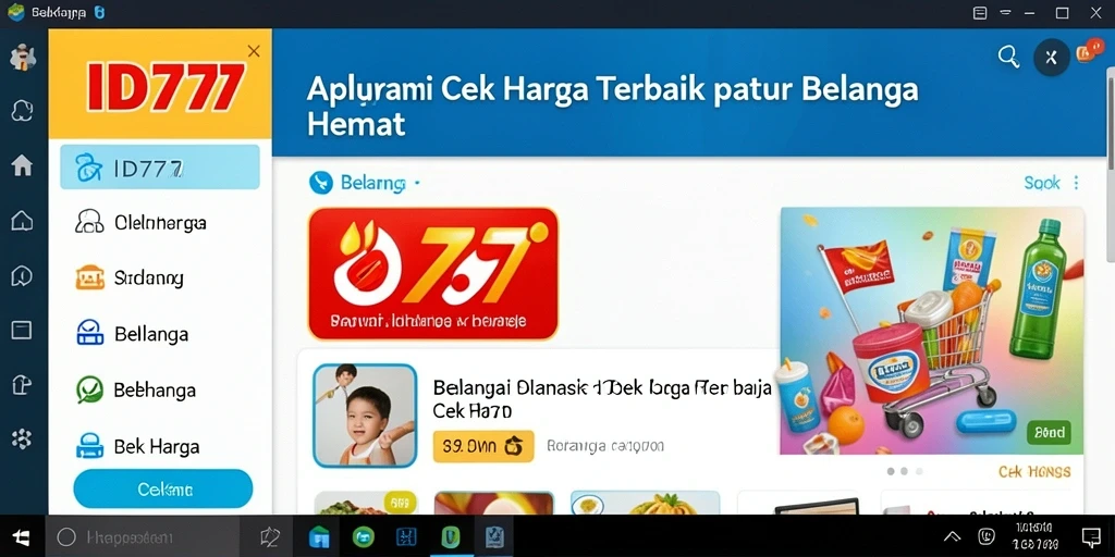 Tampilan antarmuka aplikasi ID777 yang sederhana dan intuitif.