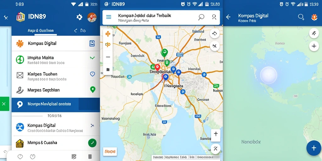 Antarmuka utama IDN89 menampilkan fungsi Kompas Digital yang intuitif.