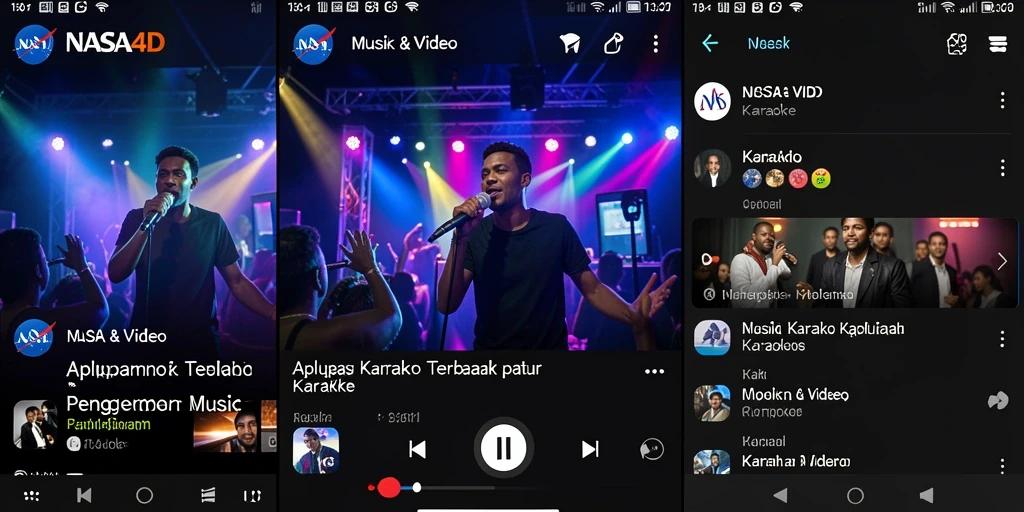 Antarmuka aplikasi NASA4D yang intuitif untuk Karaoke.
