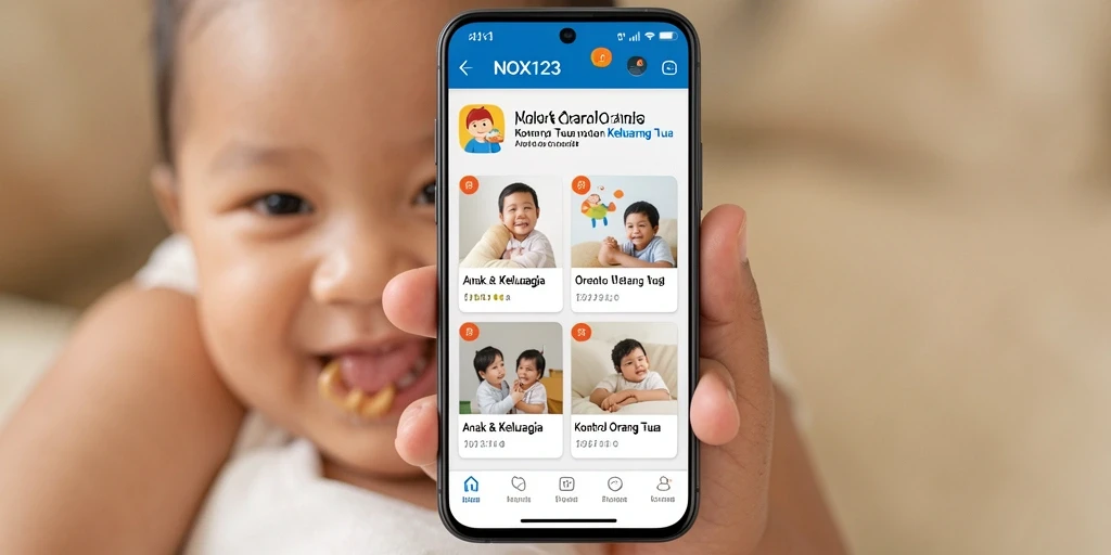 Tampilan antarmuka NOX123 yang ramah pengguna untuk kontrol orang tua.